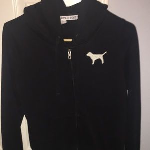 VS pink hoodie with large logo on back